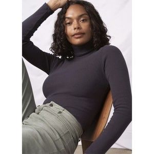 United by Blue Turtleneck Long Sleeve Navy Blue Women’s Minimalist Top S